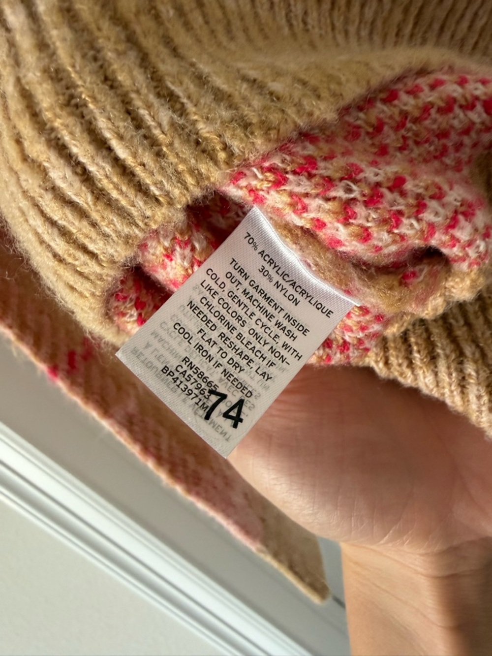bp Peach & Pink Plaid Crewneck Sweater - Picture 4 of 5
